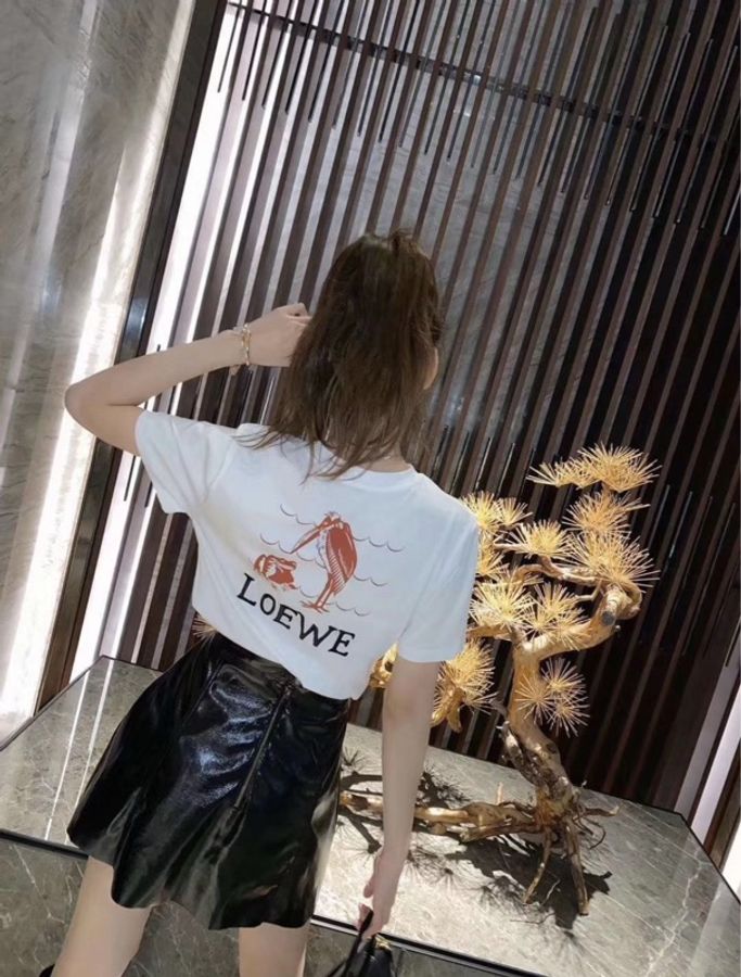 清货LOEWE羅意威 動物圖案短袖 T恤 男女同款 白色 L碼-6