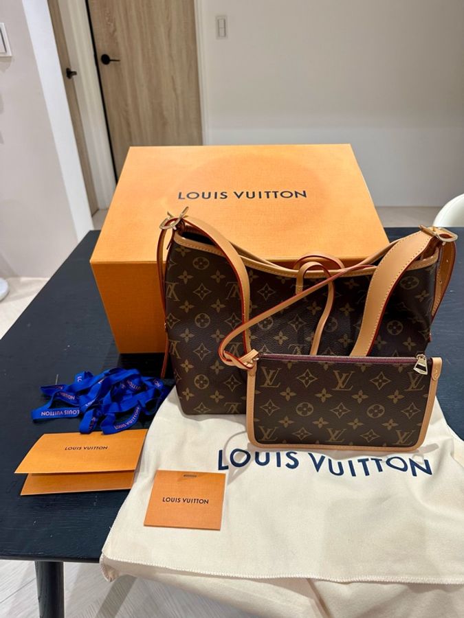 全新Louis Vuitton CarryAll PM 老花(附拉鍊子包)-0