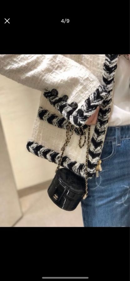 Chanel香奈儿 黑色漆皮圆筒包 30开-4