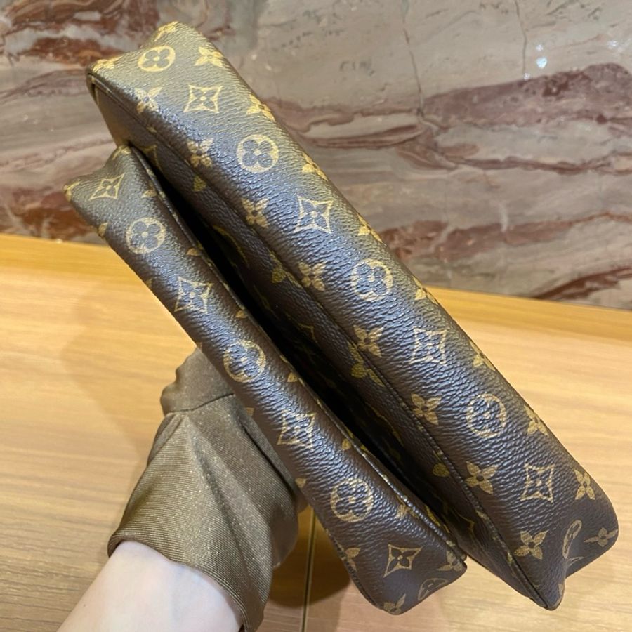 🆕路易威登/Louis Vuitton 老花綠肩帶五合一單肩包斜挎包 棕色 金扣 芯片款-3
