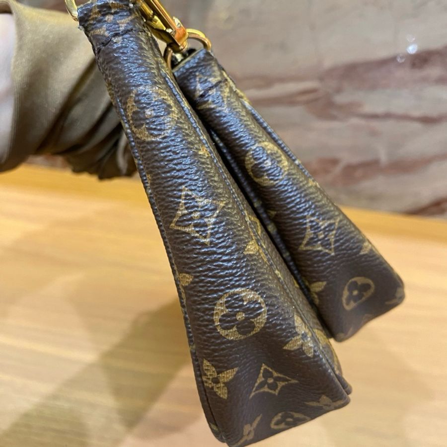 🆕路易威登/Louis Vuitton 老花綠肩帶五合一單肩包斜挎包 棕色 金扣 芯片款-5