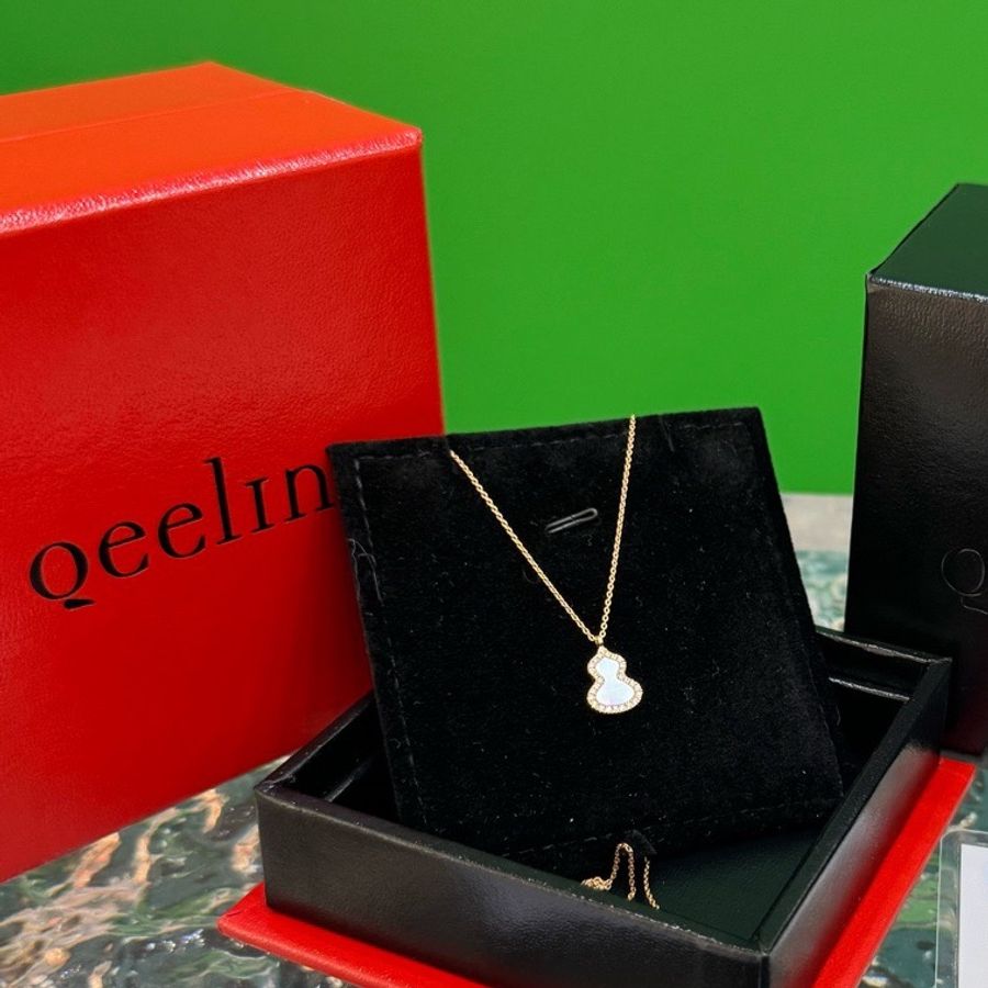 麒麟Qeelin wulu系列 鑽石及珍珠貝母 mini迷你 白葫蘆 項鍊 18k玫瑰金-2