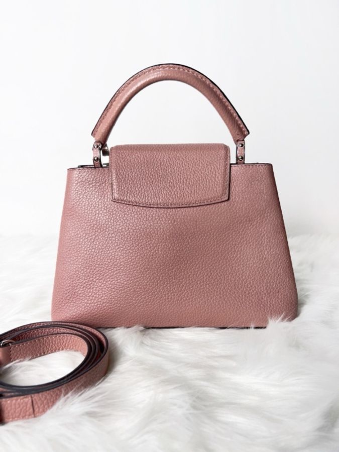 Lv/路易威登Capucines bb 97新CAP粉色全皮手提單肩斜挎包-1