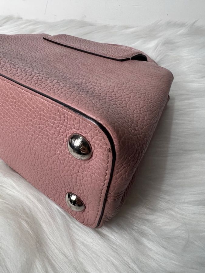Lv/路易威登Capucines bb 97新CAP粉色全皮手提單肩斜挎包-4