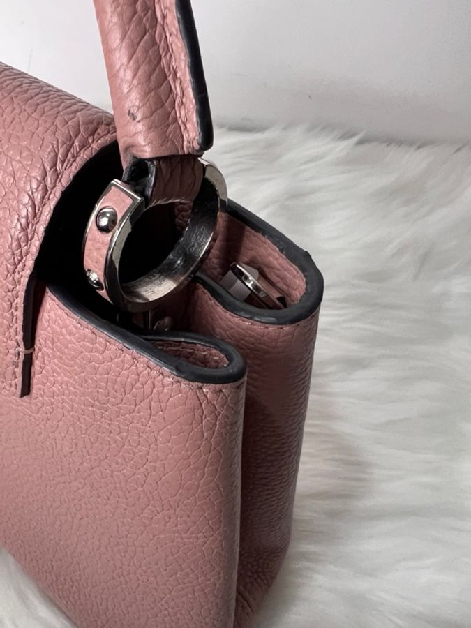 Lv/路易威登Capucines bb 97新CAP粉色全皮手提單肩斜挎包-6