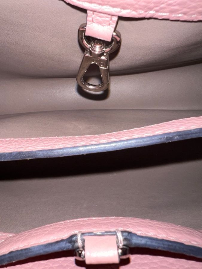 Lv/路易威登Capucines bb 97新CAP粉色全皮手提單肩斜挎包-8