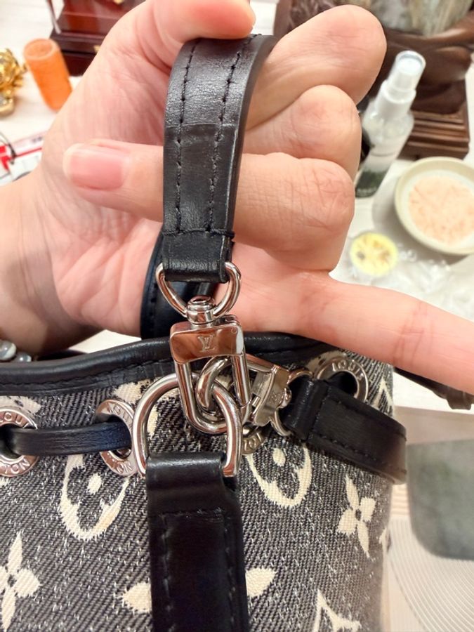 Louis Vuitton LV 經典單寧老花牛仔布小水桶 手提包 肩背包 斜背包-20
