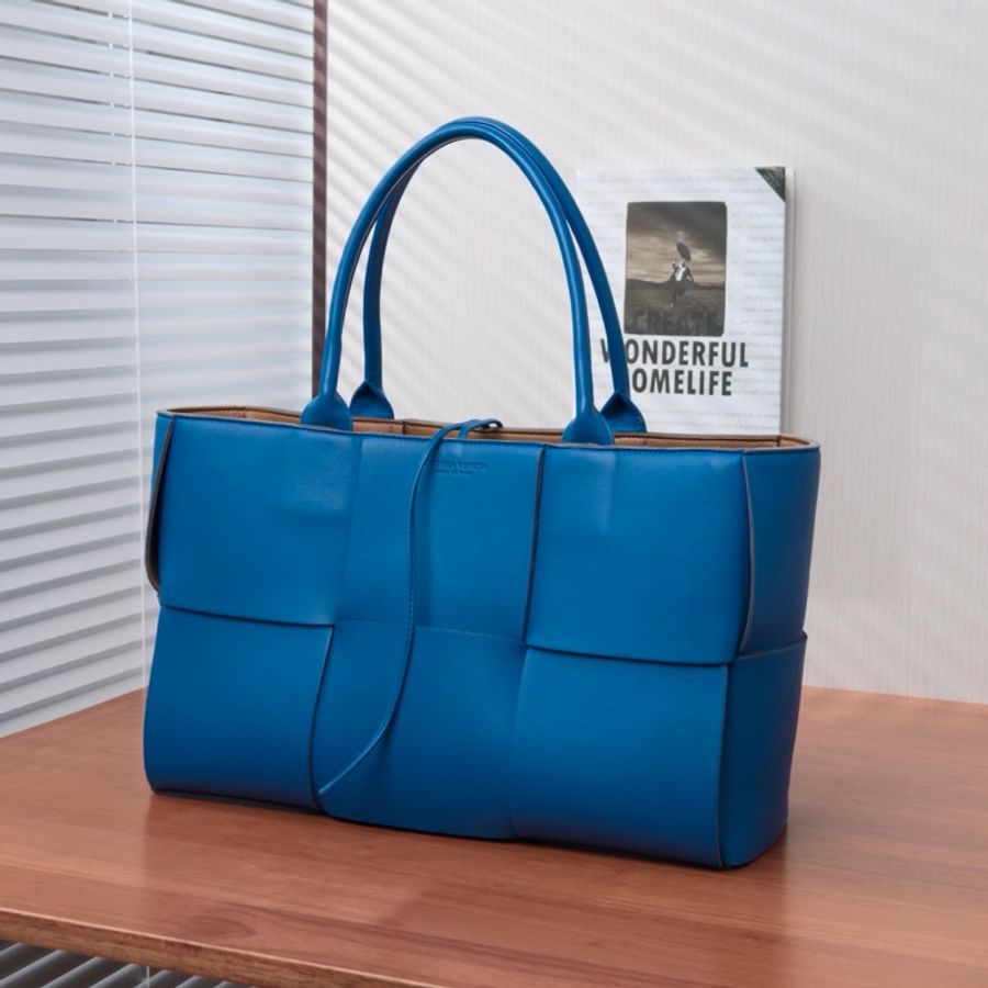 💙 BOTTEGA VENETA Arco 藍色編織子母手提托特包 💙-2