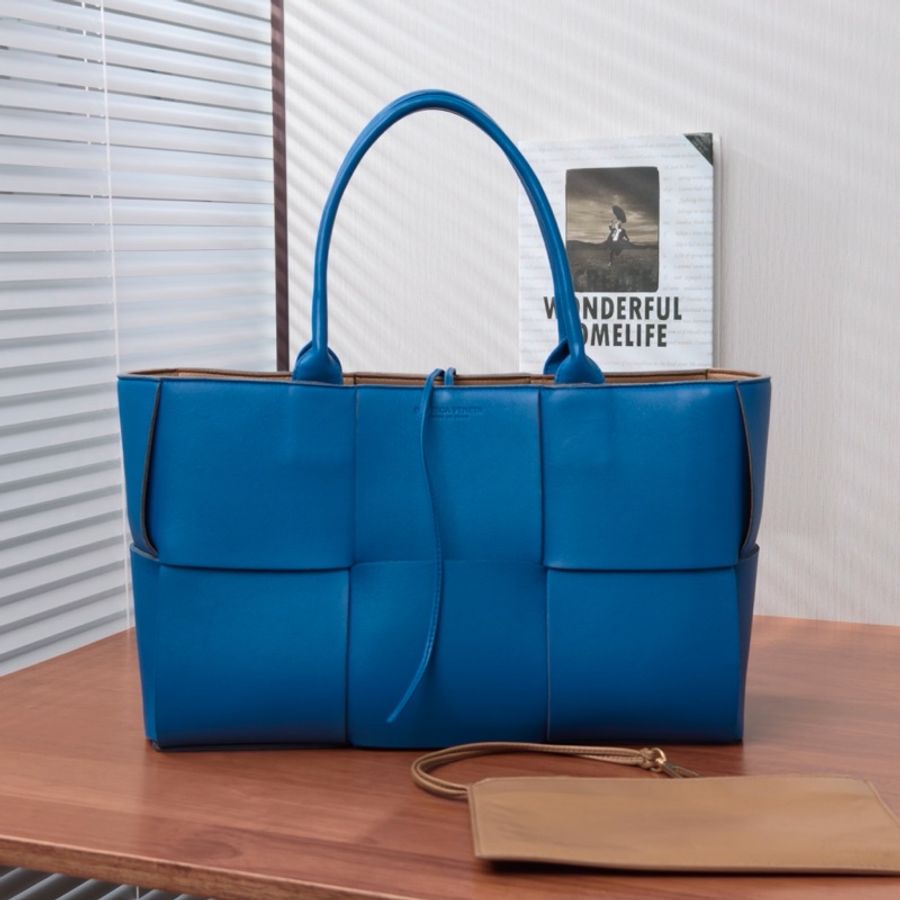 💙 BOTTEGA VENETA Arco 藍色編織子母手提托特包 💙-4