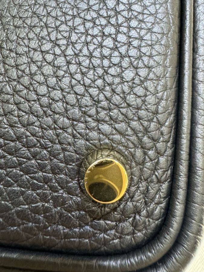 Hermès 愛馬仕菜籃子18黑金 Y刻  有鎖無鑰匙-10