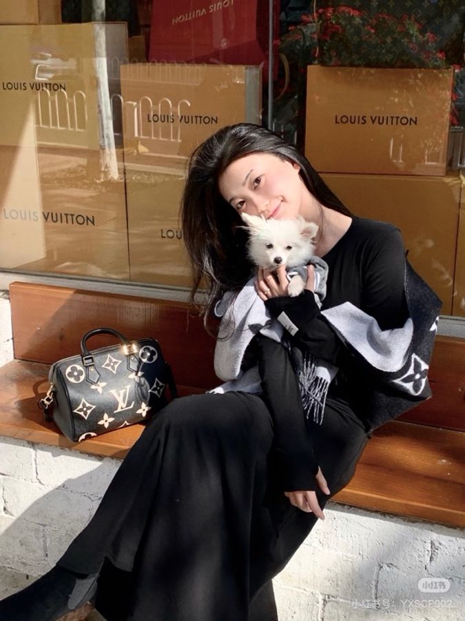 🖤 LOUIS VUITTON Speedy 25 黑白大Logo Monogram Empreinte 牛皮手提斜背包 🖤-0