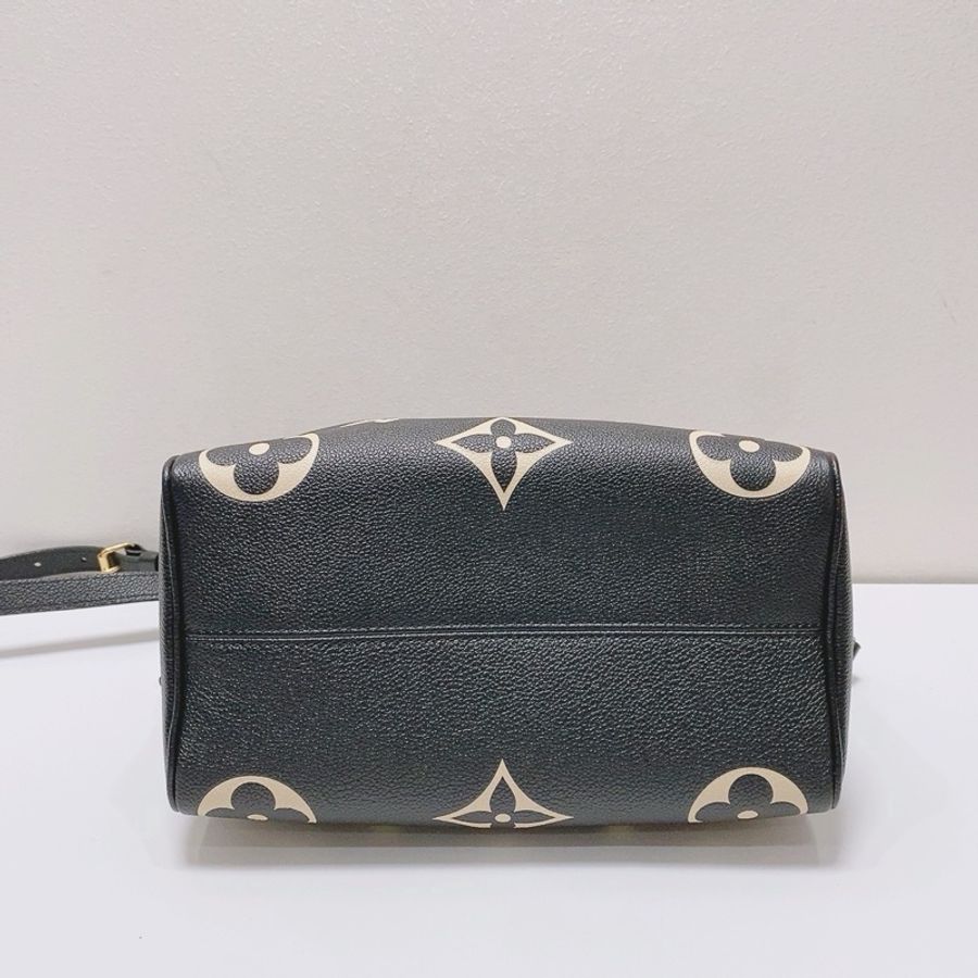 🖤 LOUIS VUITTON Speedy 25 黑白大Logo Monogram Empreinte 牛皮手提斜背包 🖤-9
