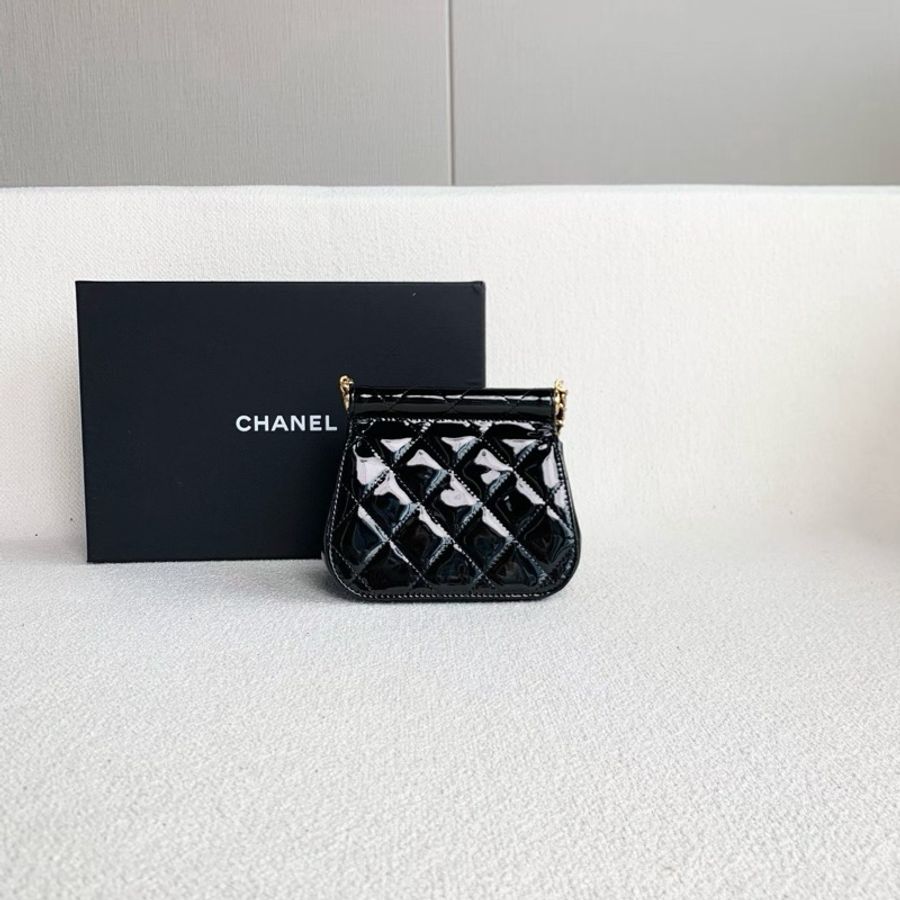 🖤 CHANEL 黑金漆皮元寶鏈條包 🖤-3