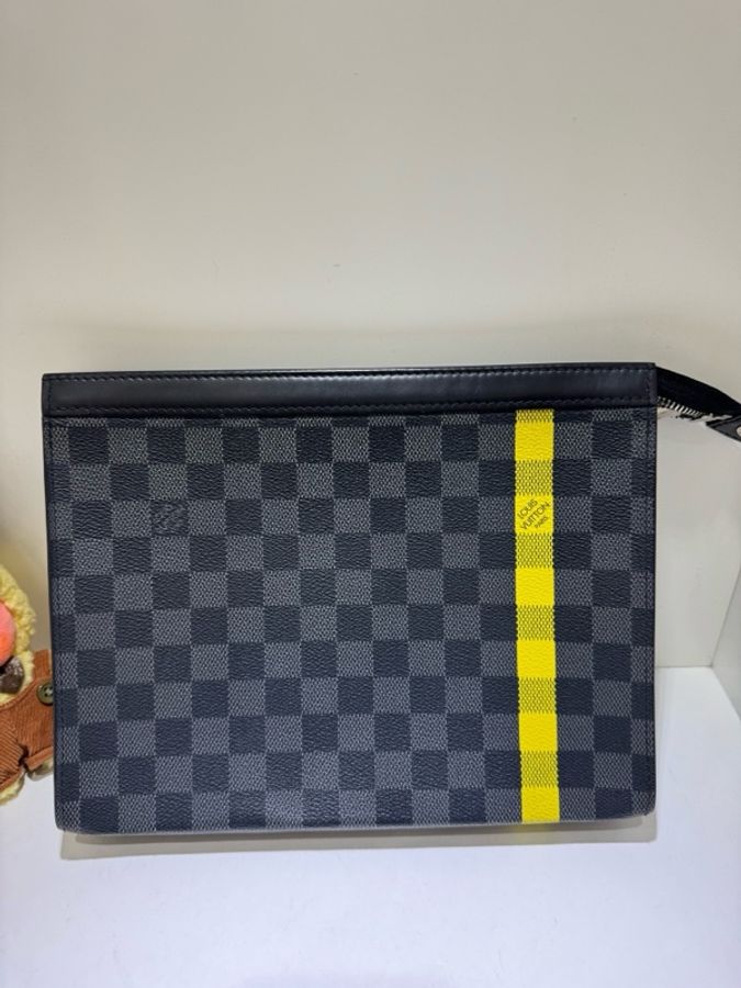 Louis Vuitton 路易威登 棋盤格手包洗漱包-0