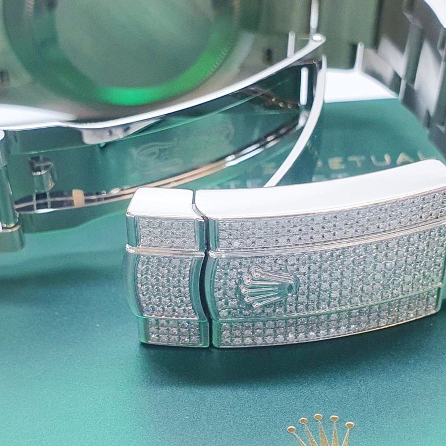 【大眾名錶】 Rolex 勞力士126300 Datejust 2025/01卡 全場焦點 後加彩虹鑽圈 精鑲滿天星鑽面 彩虹時標 後加全鑽帶 B1411-7