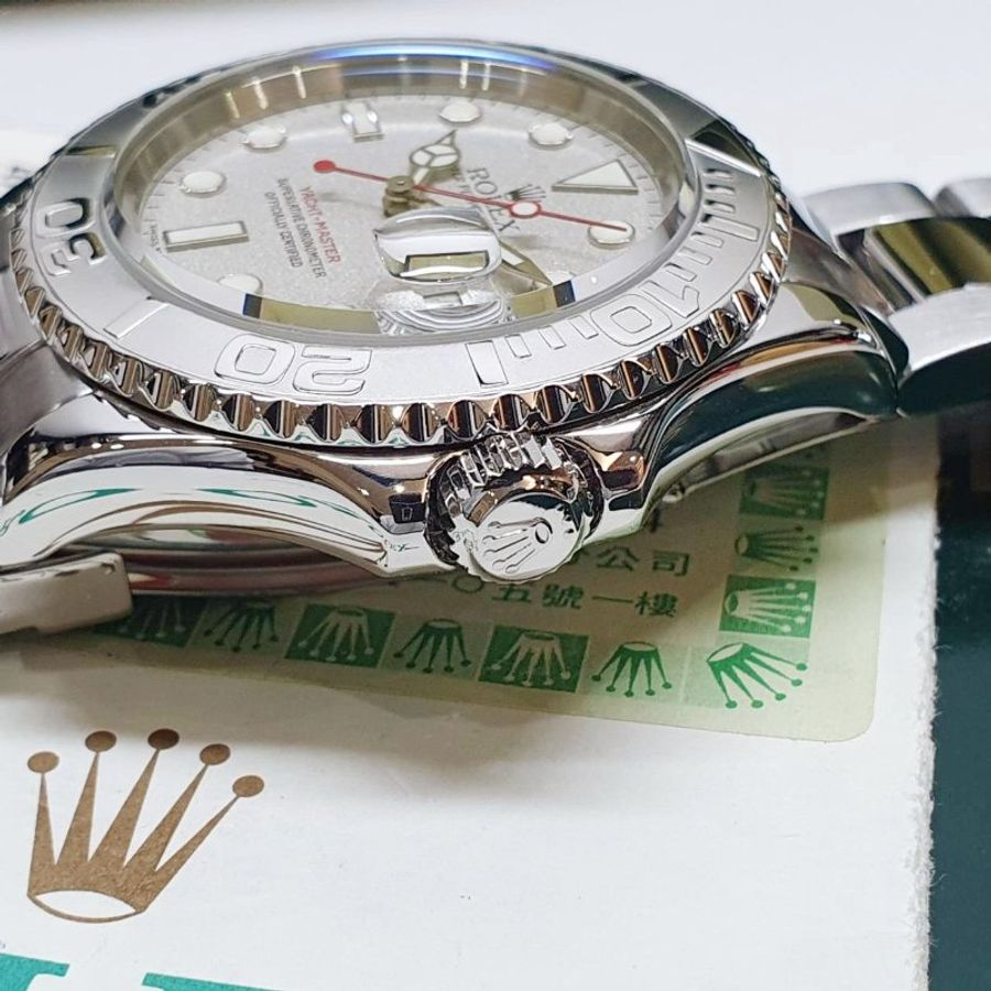 【大眾名錶】 ROLEX勞力士 16622 Yacht-Master 遊艇名仕 停產絕版 PT950鉑金面盤/錶圈 台灣保單 錶徑40mm 自動上鍊 B1415-5