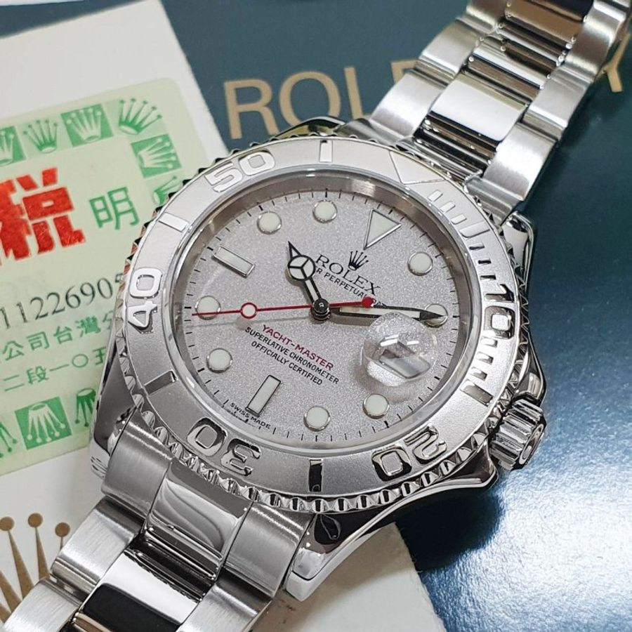 【大眾名錶】 ROLEX勞力士 16622 Yacht-Master 遊艇名仕 停產絕版 PT950鉑金面盤/錶圈 台灣保單 錶徑40mm 自動上鍊 B1415-8