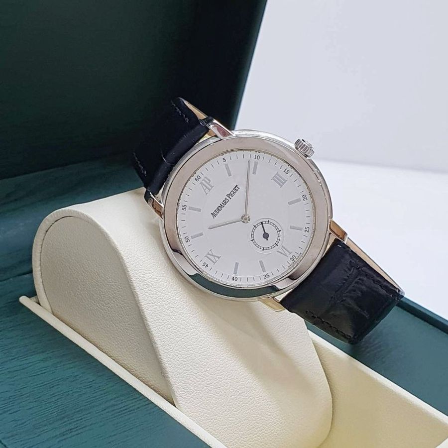 【大眾名錶】Audemars Piguet 愛彼 15056BC Jules Audemars系列 18K白金 薄型腕錶 底蓋裸空 原廠帶扣 錶徑36mm B1417-3