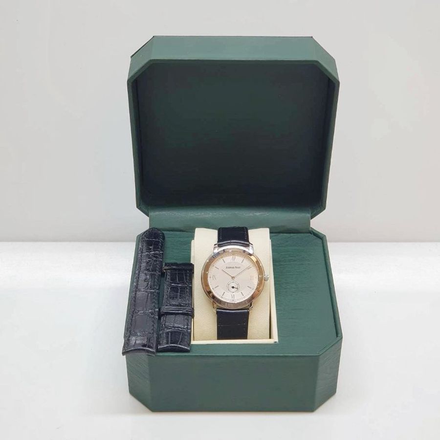 【大眾名錶】Audemars Piguet 愛彼 15056BC Jules Audemars系列 18K白金 薄型腕錶 底蓋裸空 原廠帶扣 錶徑36mm B1417-9