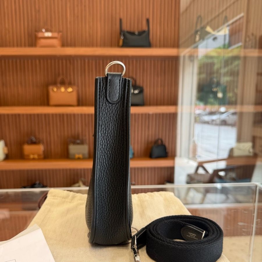 Hermès 愛馬仕 黑銀Mini evelyne伊芙琳(U刻)塵袋-2