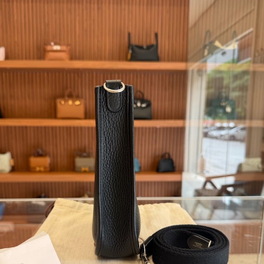 Hermès 愛馬仕 黑銀Mini evelyne伊芙琳(U刻)塵袋-3