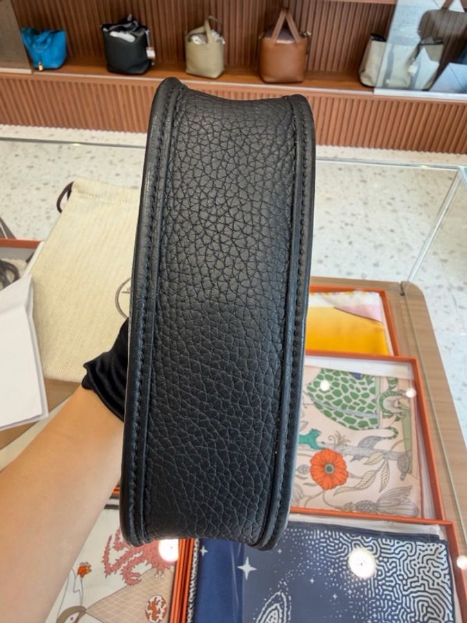 Hermès 愛馬仕 黑銀Mini evelyne伊芙琳(U刻)塵袋-4