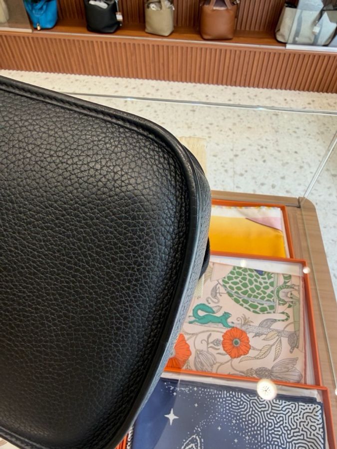 Hermès 愛馬仕 黑銀Mini evelyne伊芙琳(U刻)塵袋-6