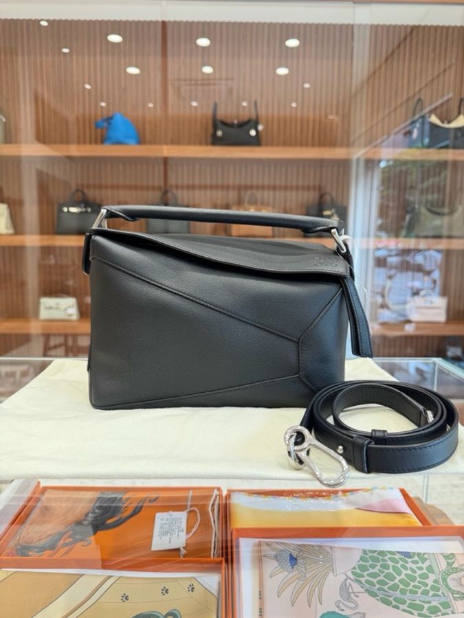 羅意威/Loewe黑色全皮puzzle小號底長24-0