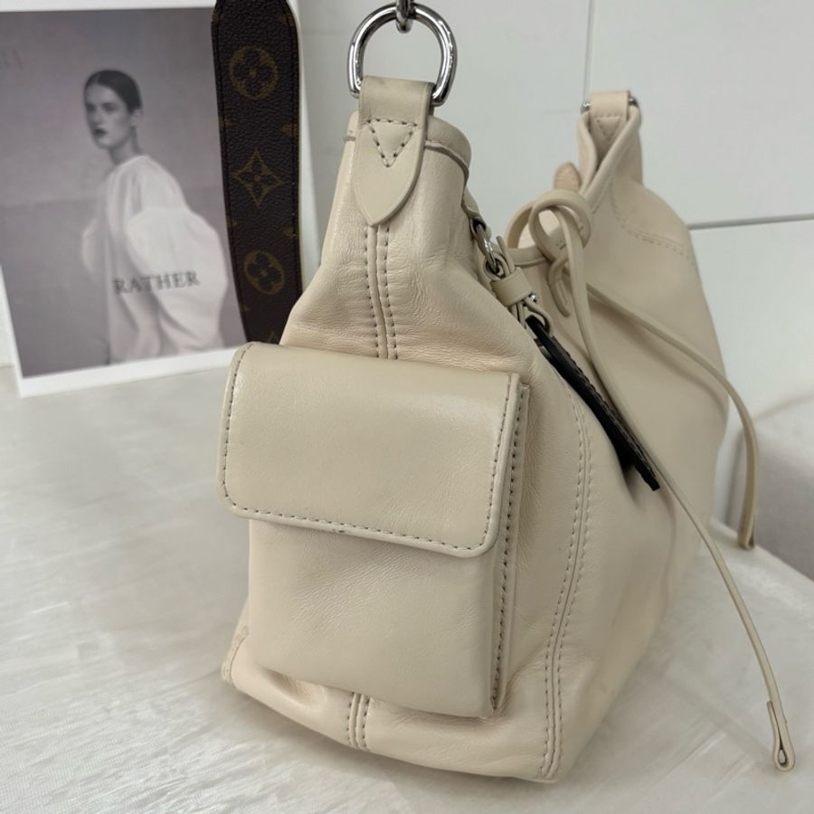 LV路易威登 carryall小號 托特全皮白色單肩包腋下包 芯片款-1