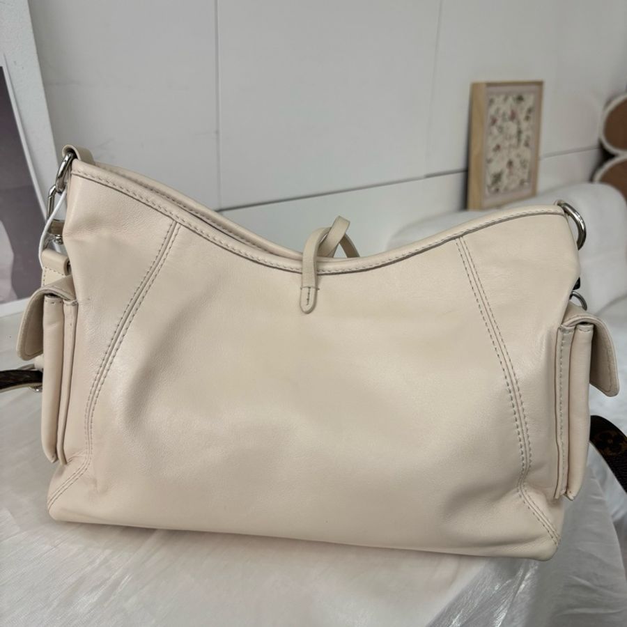 LV路易威登 carryall小號 托特全皮白色單肩包腋下包 芯片款-3