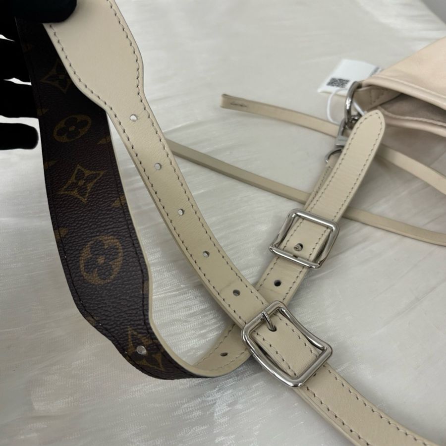 LV路易威登 carryall小號 托特全皮白色單肩包腋下包 芯片款-7