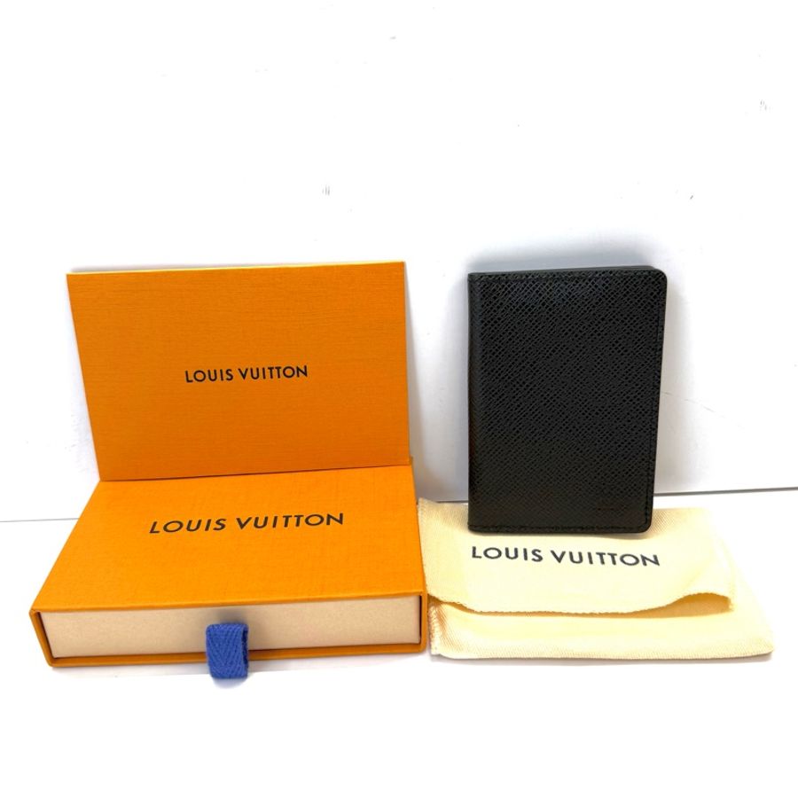 LOUIS VUITTON 路易威登 黑色TAIGA POCKET ORGANISER 卡夾 M30537-2