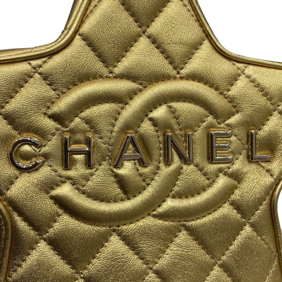 CHANEL 香奈兒 肩背包 星星包 羊皮 金色 淡金釦-10