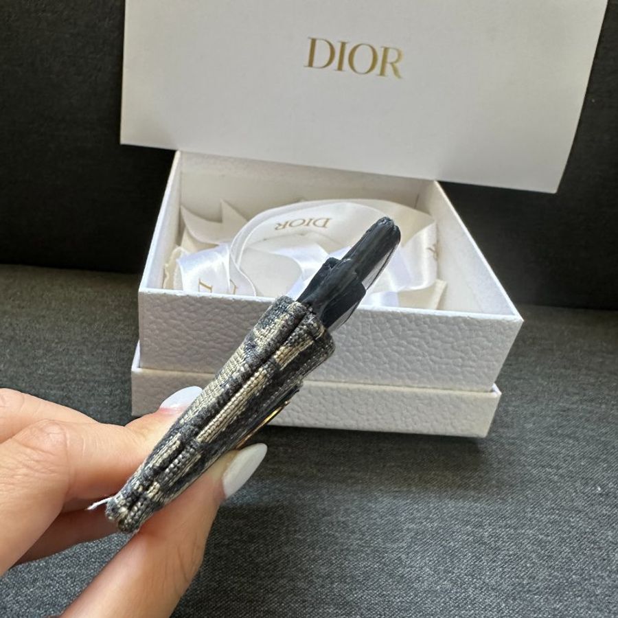 Dior 卡夾 30 Montaigne Freesia 藍色 Dior Oblique 緹花-5