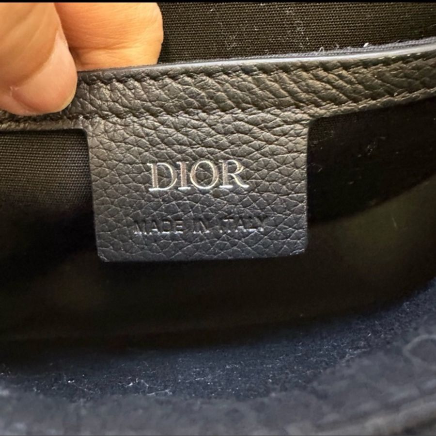 Dior迪奧新款黑花信使包弓鞍包mini-2