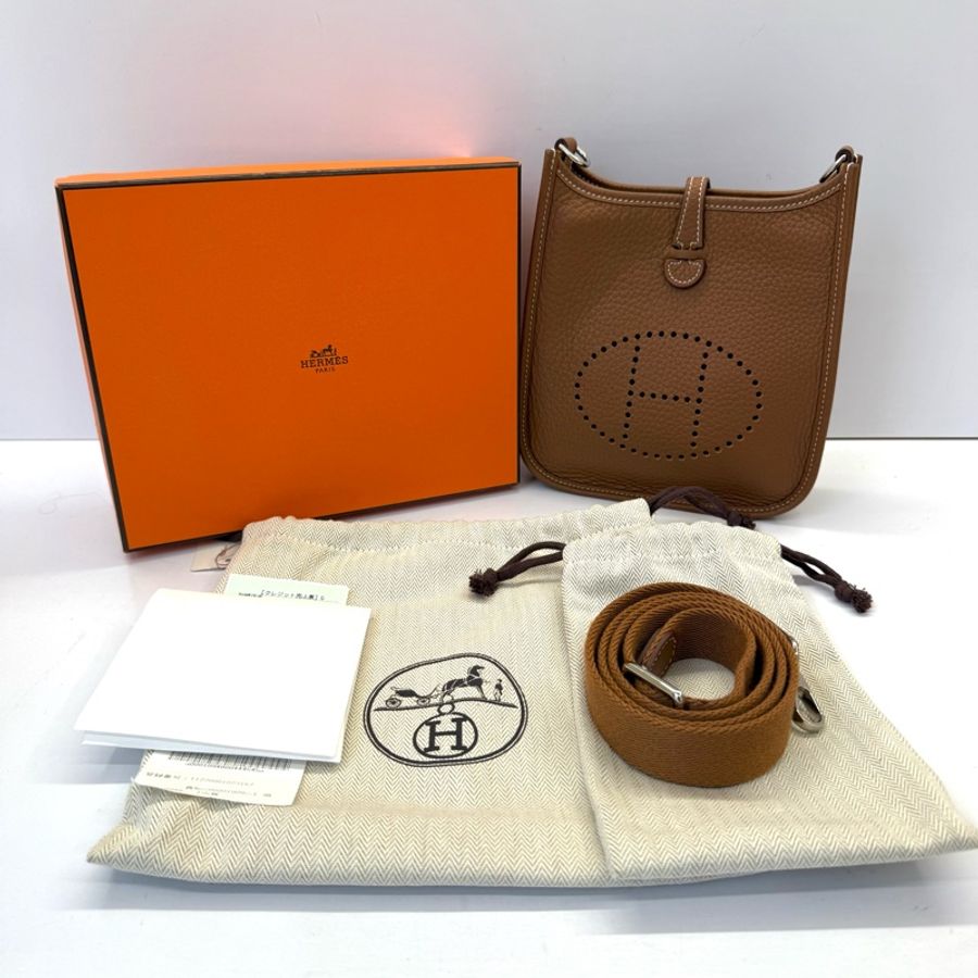 HERMES 愛馬仕 37 Gold 金棕色 EVELYN III 16 TPM MINI W刻-2