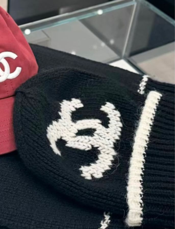 Chanel 26A 雙C Logo 針織冷帽-2