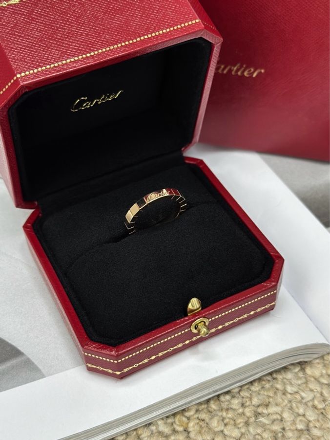 未使用Cartier 卡地亞 玫瑰金竹節戒指 尺碼55號 配盒-1