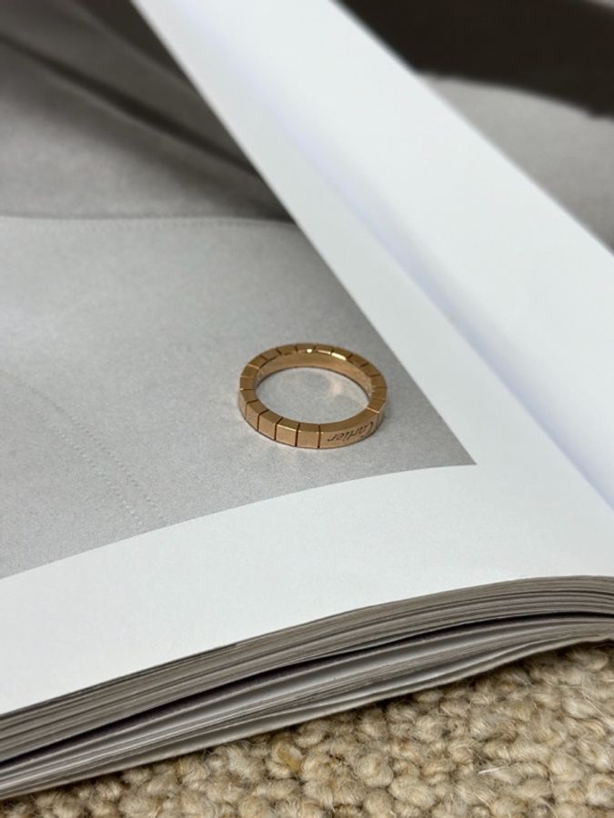 未使用Cartier 卡地亞 玫瑰金竹節戒指 尺碼55號 配盒-2