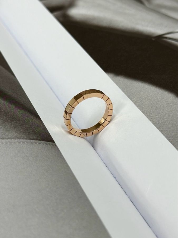 未使用Cartier 卡地亞 玫瑰金竹節戒指 尺碼55號 配盒-3