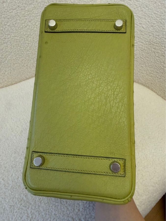愛馬仕 Hermès 茴香綠鴕鳥皮 BK25,尺寸 25x20x13 cm,框K刻,附鎖頭+鑰匙-32