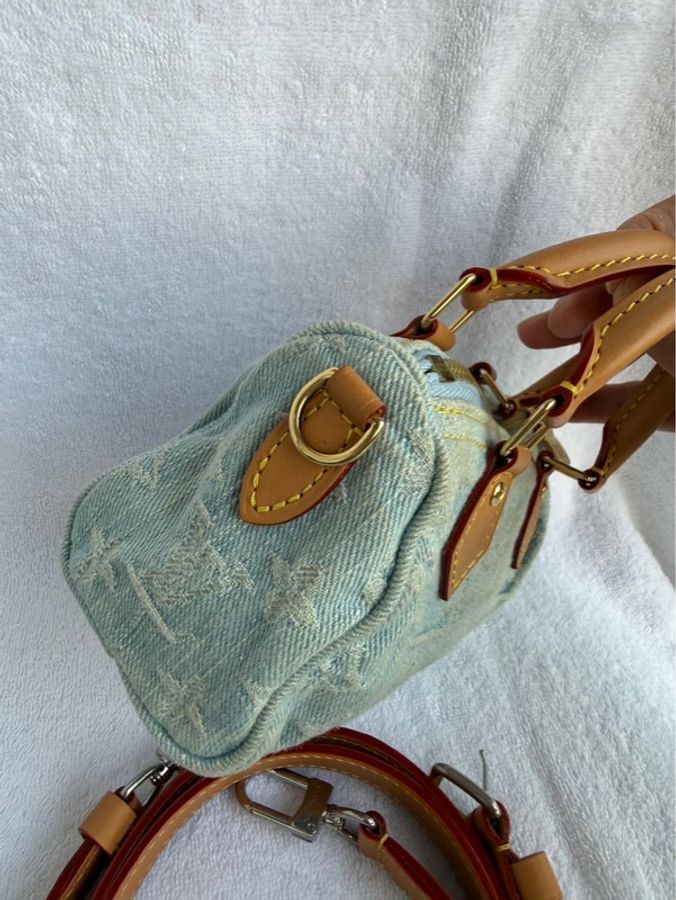 路易威登 Louis Vuitton Speedy Nano 丹寧牛仔包手提單肩包，超有鬆弛感的精緻小包，尺寸 16x10x7.5 cm-1