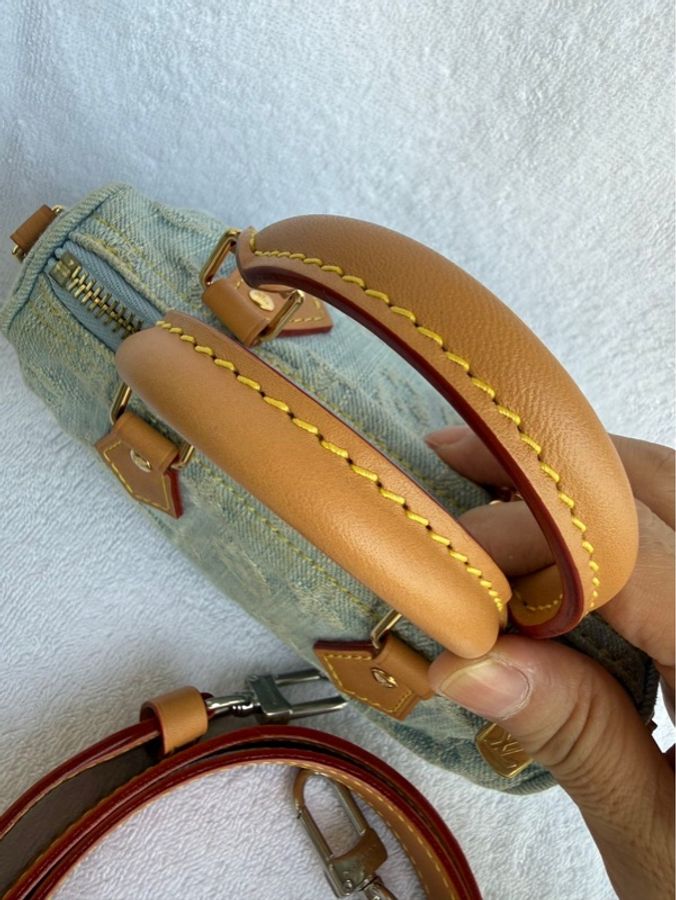 路易威登 Louis Vuitton Speedy Nano 丹寧牛仔包手提單肩包，超有鬆弛感的精緻小包，尺寸 16x10x7.5 cm-6