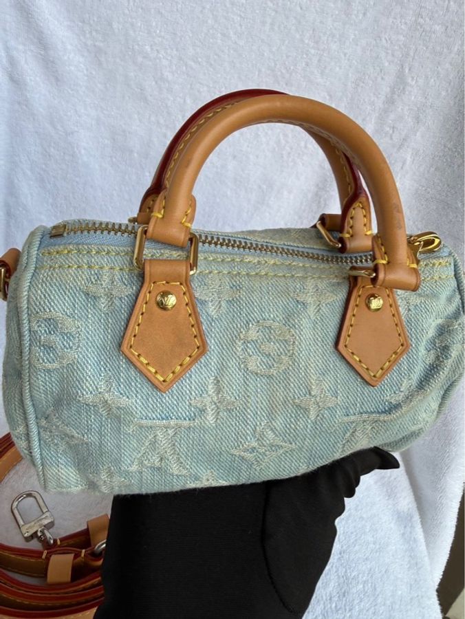 路易威登 Louis Vuitton Speedy Nano 丹寧牛仔包手提單肩包，超有鬆弛感的精緻小包，尺寸 16x10x7.5 cm-22