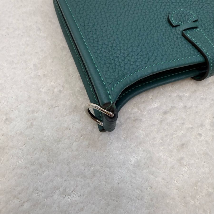 Hermes 雙色暈眩綠U4 拼桑給巴爾藍mini Evelyne-3