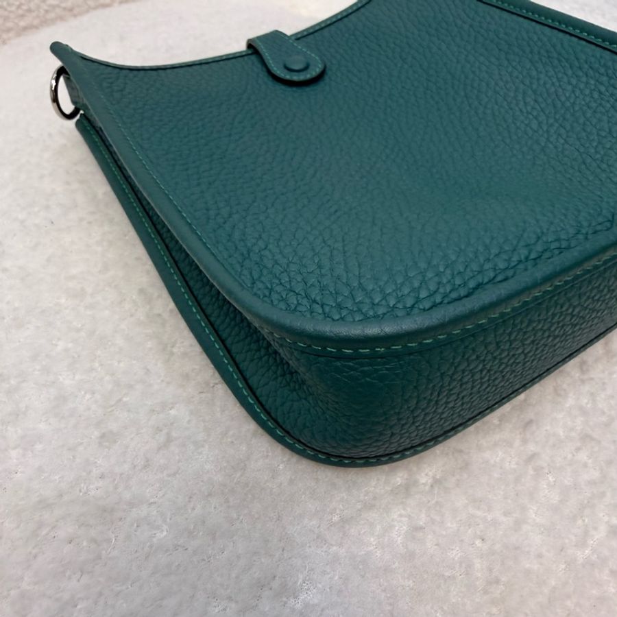 Hermes 雙色暈眩綠U4 拼桑給巴爾藍mini Evelyne-7