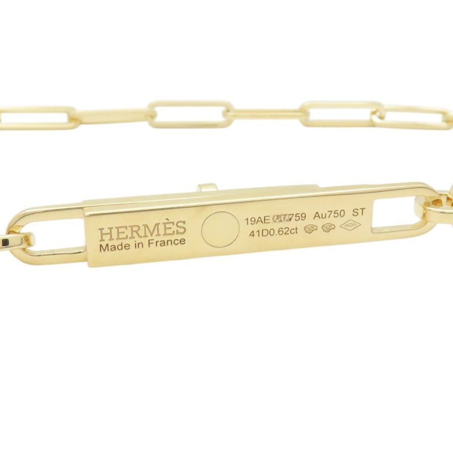 HERMES 愛馬仕 18K黃金 鑽石 Kelly Chaine Lariat 項鍊-4