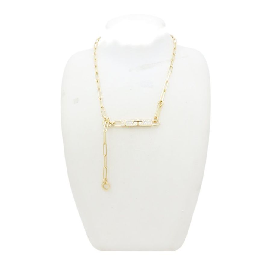 HERMES 愛馬仕 18K黃金 鑽石 Kelly Chaine Lariat 項鍊-5