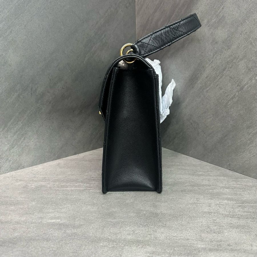 chanel香奈兒 黑金荔枝皮手提 kelly中古包 極品包型 。-1