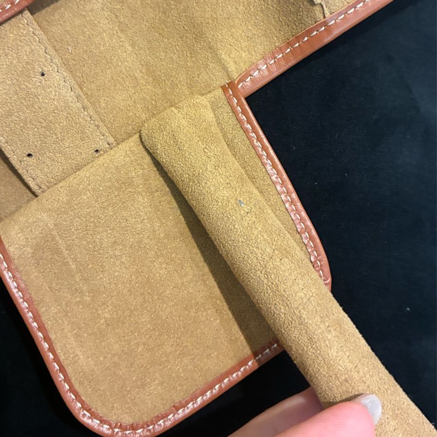 Celine 花紋pvc/咖皮革飾品收納包-17